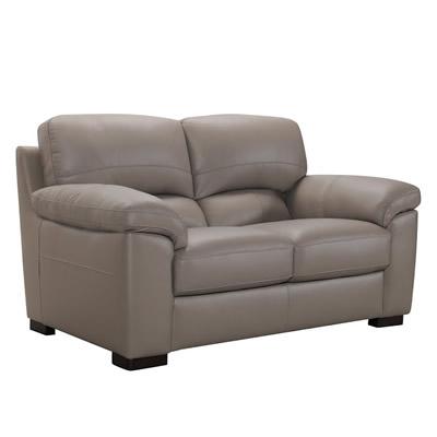 Violino Stationary Leather Match Loveseat 31306-2-CREIGE IMAGE 1