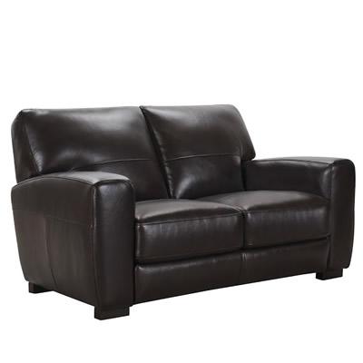 Violino Stationary Leather Loveseat 31366-2-MOCHA IMAGE 1