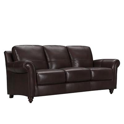 Violino Stationary Leather Match Sofa 3508-3-MERLOT IMAGE 1