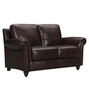 Violino Stationary Leather Match Loveseat 3508-2-MERLOT IMAGE 1