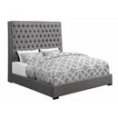 Coaster Furniture Camille 300621KE Upholstered Eastern King Panel Bed - Grey IMAGE 1