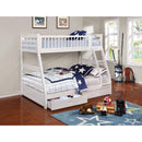  Coaster Furniture Ashton 460180 2-Drawer Wood Twin Over Full Bunk Bed - White IMAGE 2