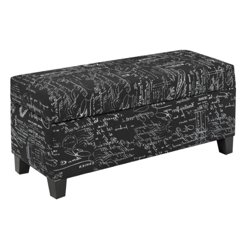 Brassex Fabric Storage Ottoman 2006S-BK IMAGE 1