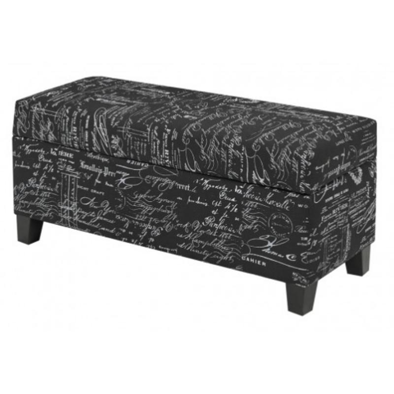 Brassex Fabric Storage Ottoman 2006S-BK IMAGE 2