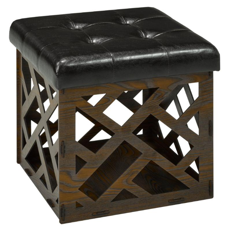 Brassex Leather Look Storage Ottoman FD-1006 KD IMAGE 1