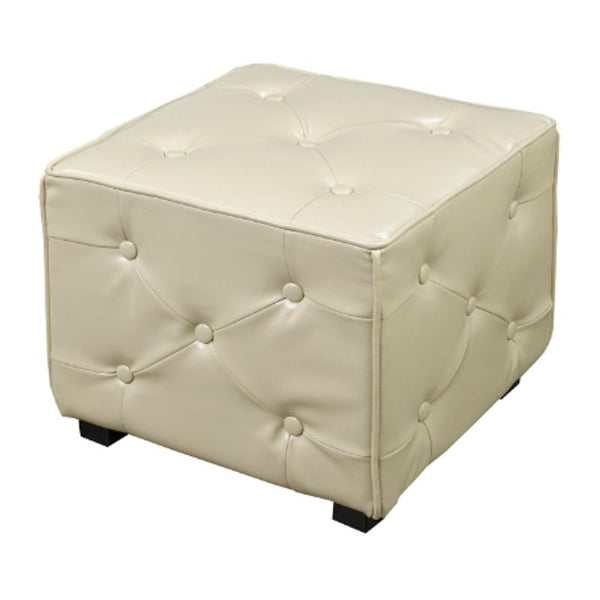 Brassex Fabric and Leather Look Storage Ottoman WS-5187-CR IMAGE 1