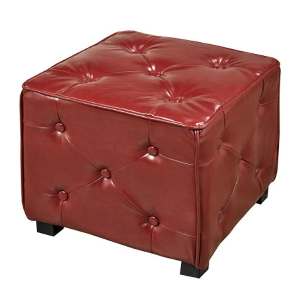 Brassex Fabric and Leather Look Storage Ottoman WS-5187-RD IMAGE 1