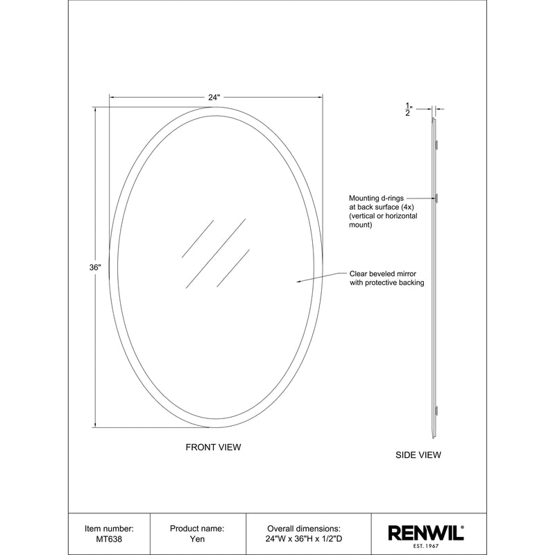  Renwil Yen MT638 Vanity Mirror IMAGE 3