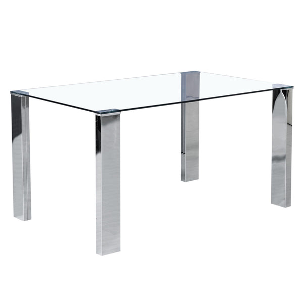 Worldwide Home Furnishings Frankfurt 201-165 Rectangular Dining Table - Stainless Steel IMAGE 1