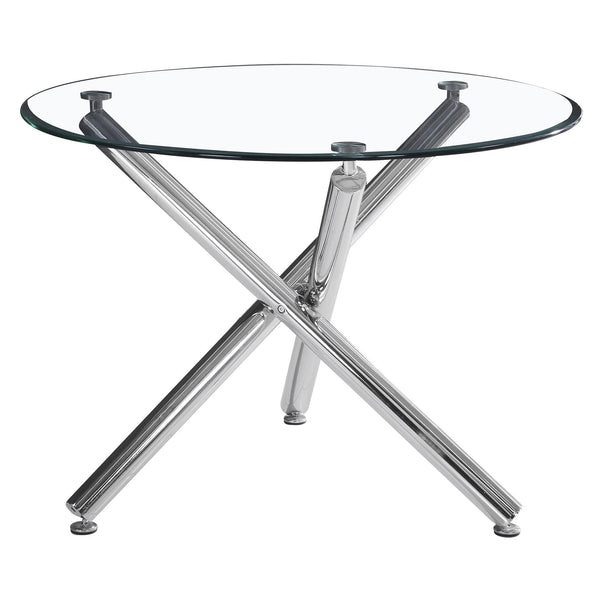 Worldwide Home Furnishings Solara Ii 201-160-40 Round Dining Table - Chrome IMAGE 1