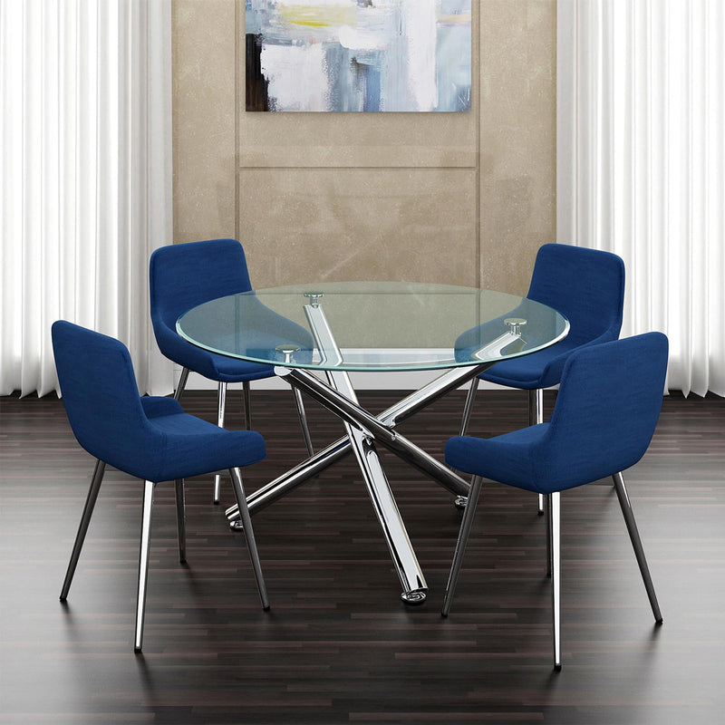 Worldwide Home Furnishings Solara Ii 201-160-40 Round Dining Table - Chrome IMAGE 6