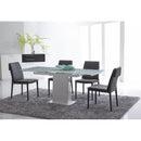 Bellini Modern Living Bonn Dining Table with Glass Top and Pedestal Base BONN-WHITE IMAGE 1