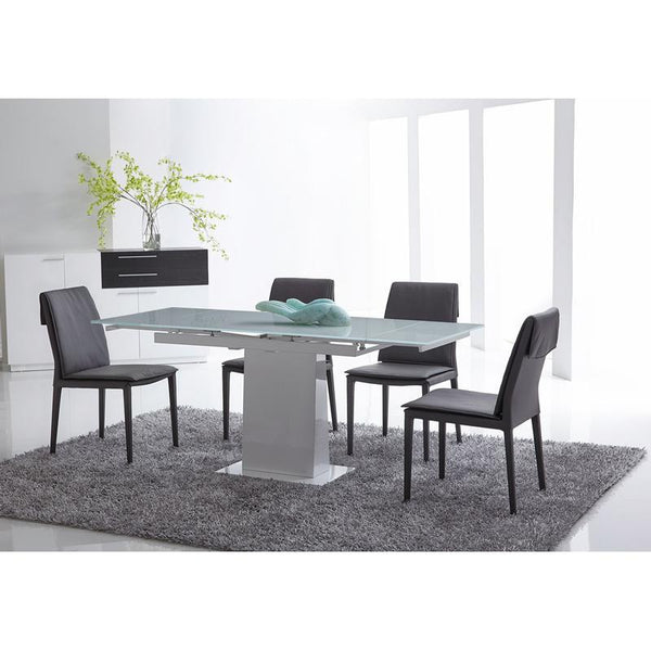 Bellini Modern Living Bonn Dining Table with Glass Top & Pedestal Base BONN-WHITE IMAGE 1
