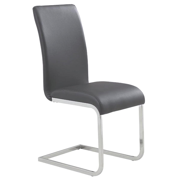 Worldwide Home Furnishings Maxim 202-489GY Dining Chair - Grey and Chrome IMAGE 1
