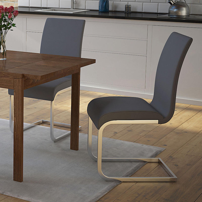 Worldwide Home Furnishings Maxim 202-489GY Dining Chair - Grey and Chrome IMAGE 2