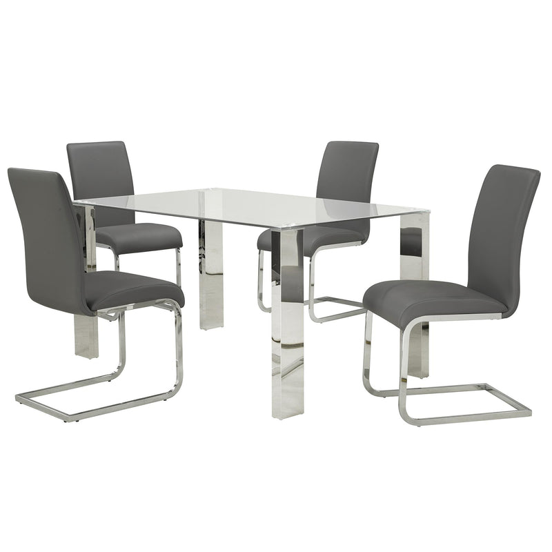 Worldwide Home Furnishings Maxim 202-489GY Dining Chair - Grey and Chrome IMAGE 5