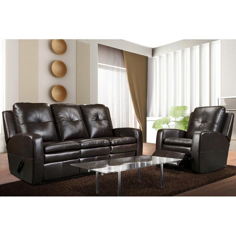 Elran Christopher Manual Reclining Leather Loveseat 9043-100/9043-110 IMAGE 1