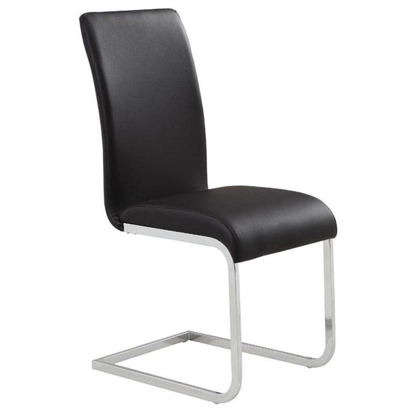 Worldwide Home Furnishings Maxim 202-489BK Dining Chair - Black and Chrome IMAGE 1