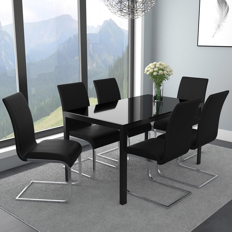 Worldwide Home Furnishings Maxim 202-489BK Dining Chair - Black and Chrome IMAGE 4