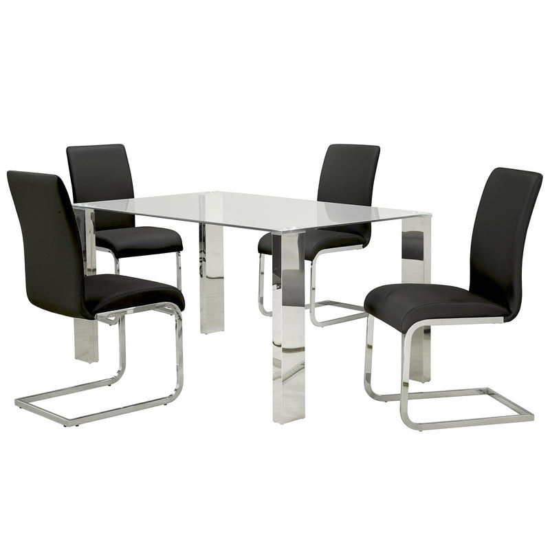 Worldwide Home Furnishings Maxim 202-489BK Dining Chair - Black and Chrome IMAGE 5