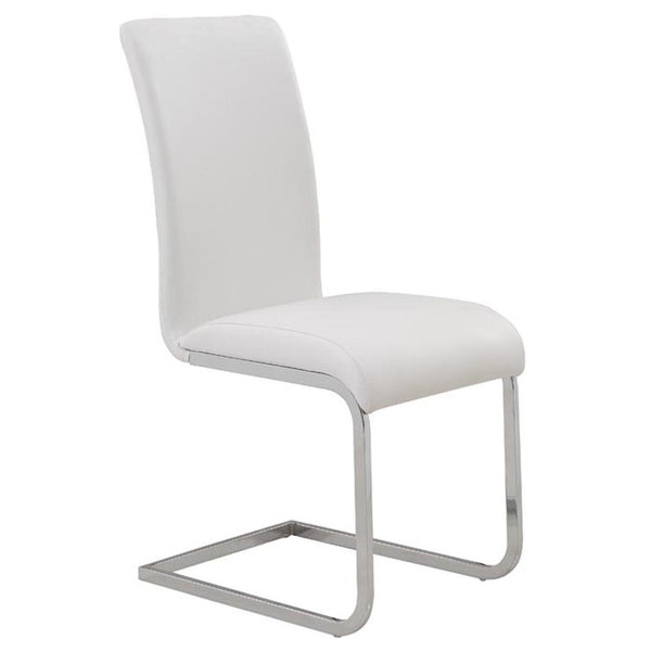 Worldwide Home Furnishings Maxim 202-489WT Dining Chair - White and Chrome IMAGE 1