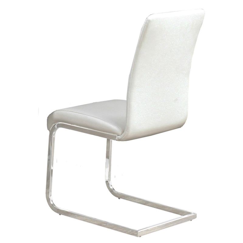 Worldwide Home Furnishings Maxim 202-489WT Dining Chair - White and Chrome IMAGE 3