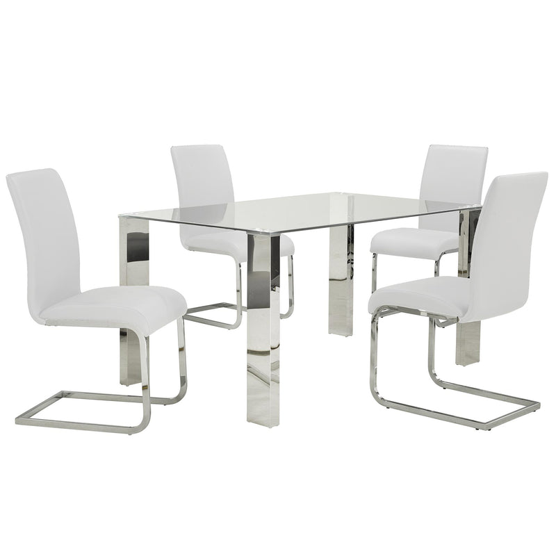 Worldwide Home Furnishings Maxim 202-489WT Dining Chair - White and Chrome IMAGE 5
