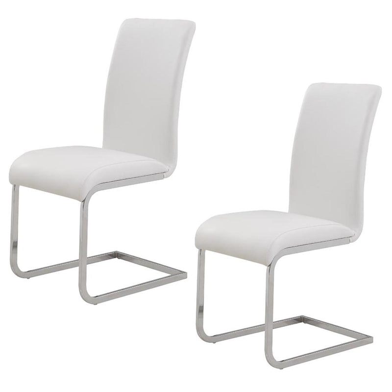 Worldwide Home Furnishings Maxim 202-489WT Dining Chair - White and Chrome IMAGE 7