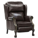 Elran Leather Recliner Relaxon W0032-MEC-W32 Pushback Wing Chair - Black IMAGE 1