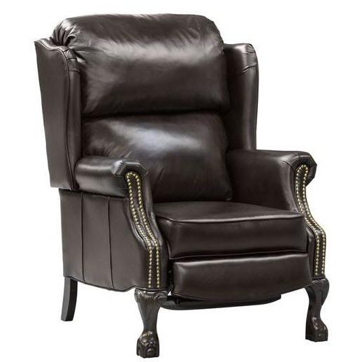 Elran Leather Recliner Relaxon W0032-MEC-W32 Pushback Wing Chair - Black IMAGE 1