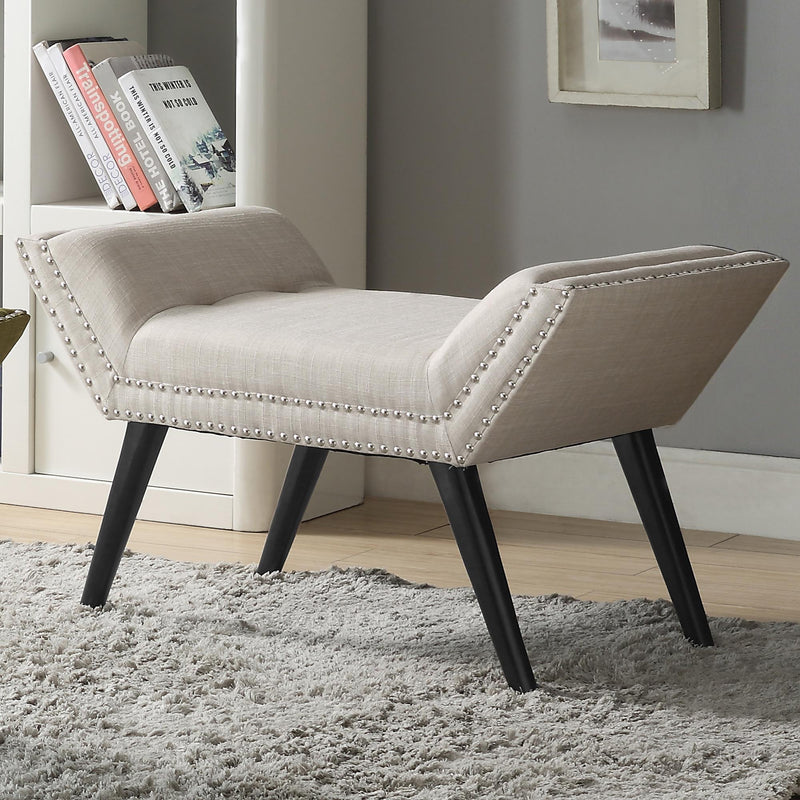 Worldwide Home Furnishings Lana 401-950BG Bench - Beige and Black IMAGE 6