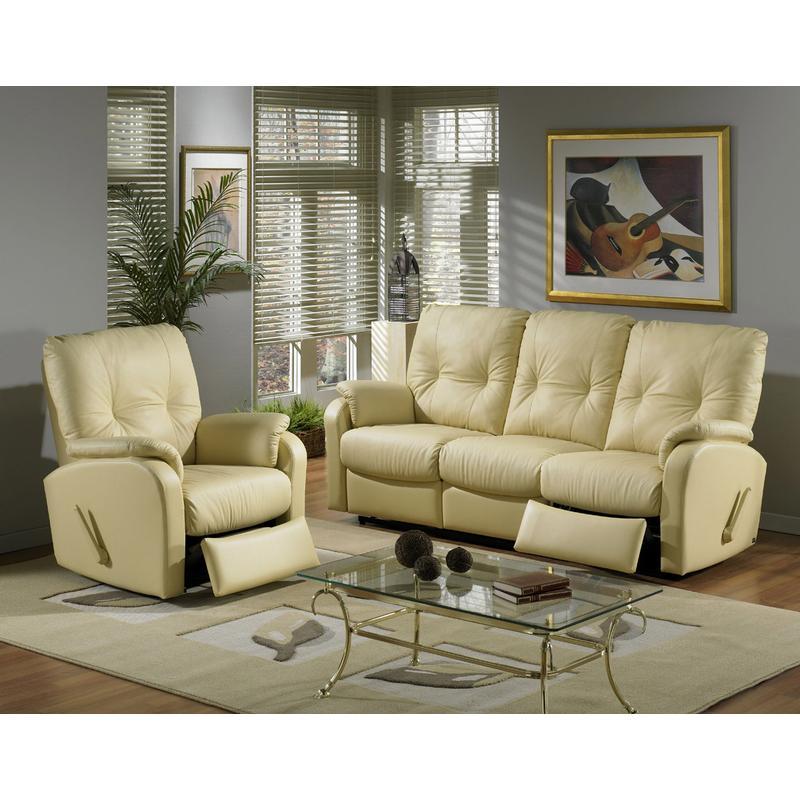 Elran Manual Reclining Leather Loveseat 80995-05 IMAGE 1