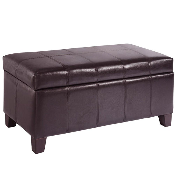 Worldwide Home Furnishings Bella Leather Look Storage Ottoman 402-449BN IMAGE 1