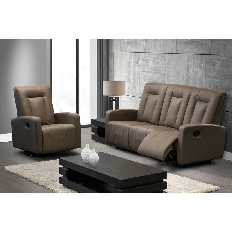 Elran Power Leather Look Recliner Liam L0252-MEC-GL-OP Power Glider Rocker Recliner IMAGE 2