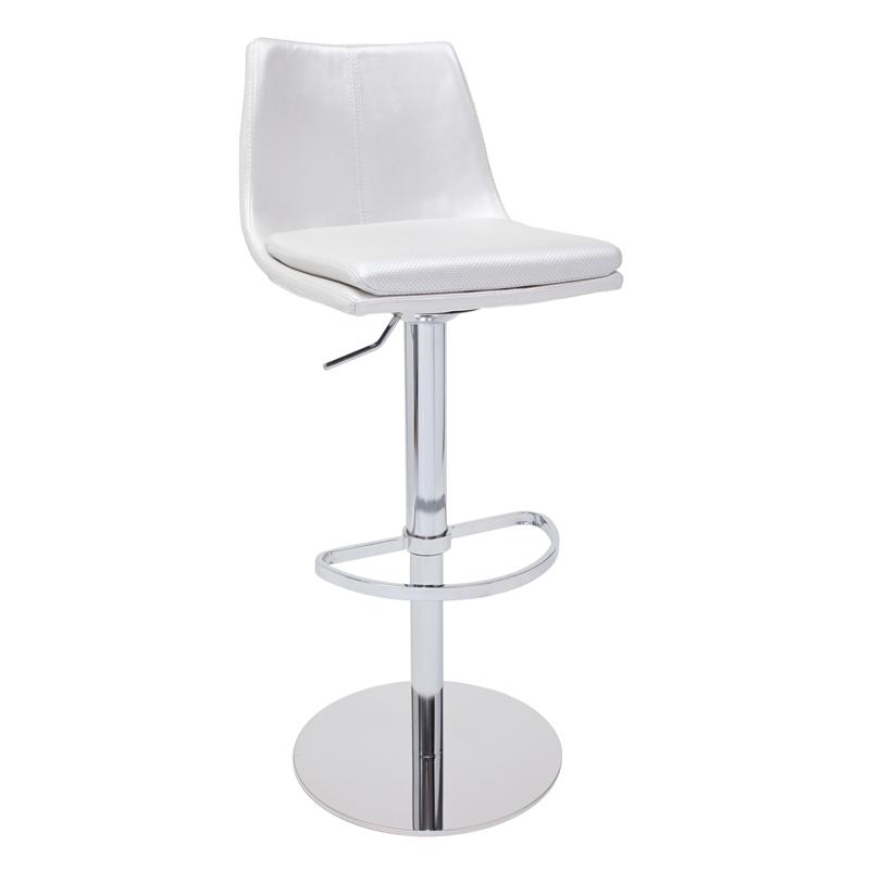 Bellini Modern Living Montecarlo Adjustable Height Stool MONTECARLO-WHITE IMAGE 1