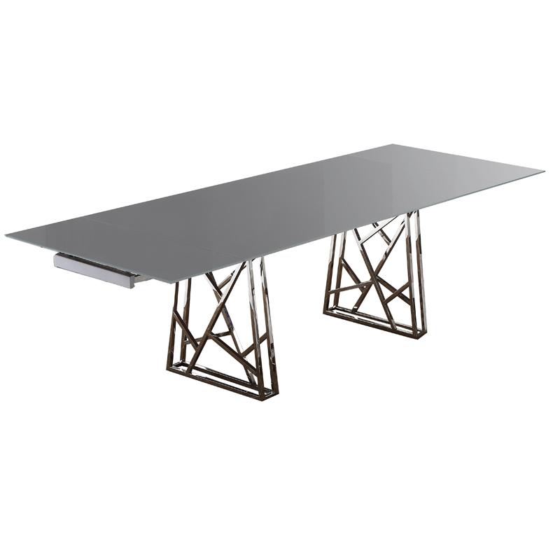 Bellini Modern Living Borg Dining Table with Glass Top & Pedestal Base BORG IMAGE 1