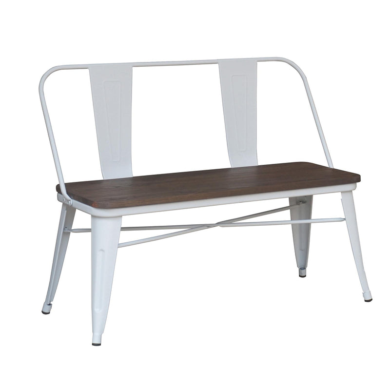 Worldwide Home Furnishings Modus 401-939WT Bench with Back - White IMAGE 3