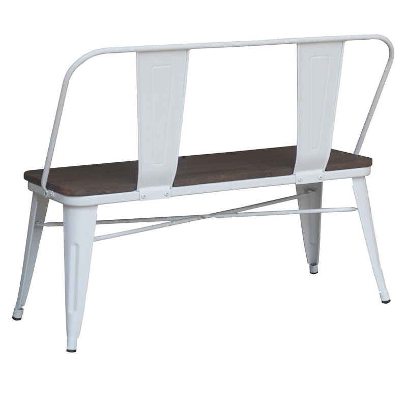 Worldwide Home Furnishings Modus 401-939WT Bench with Back - White IMAGE 4