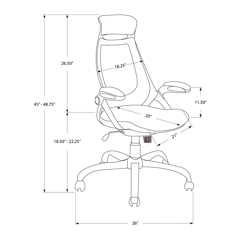 Monarch Office Chairs Office Chairs I 7268 IMAGE 11