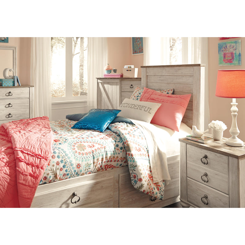 Signature Design by Ashley Willowton B267B21 Twin Panel Bed with 2 Storage Drawers IMAGE 2