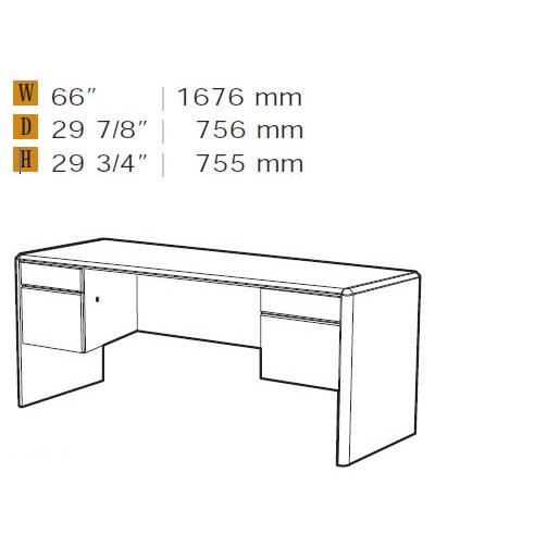 Bestar Willow Creek II Executive Desk IMAGE 2