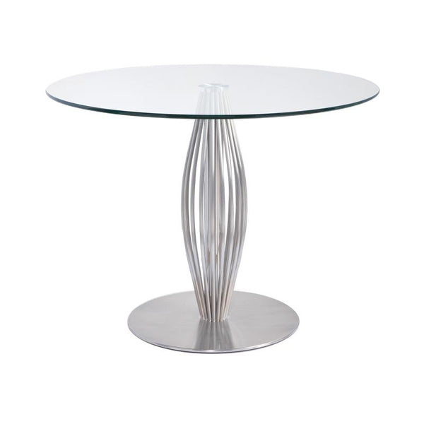 Bellini Modern Living Round Linda Dining Table with Glass Top & Pedestal Base Linda-38 Table IMAGE 1