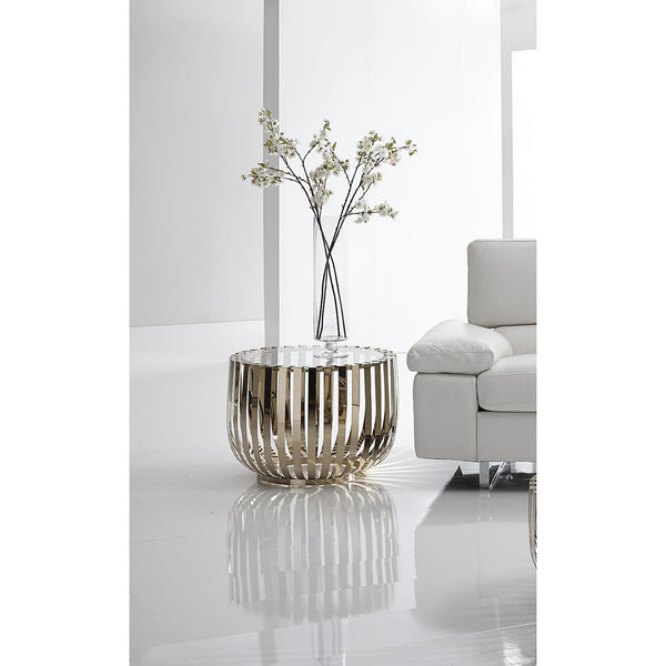 Bellini Modern Living Roza End Table Roza End Table - Champagne IMAGE 1