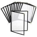 Nicunom 12 Pcak Restaurant Menu Covers, 8.5 X 11 Inch Menu Covers, 2 Page 4 View Transparent Menu Holders for Bar Cafe Restaurant, Double Stitched Edge