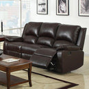 Furniture of America Oxford Manual Reclining Leather Sofa CM6555-S IMAGE 1
