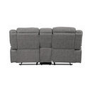  Coaster Furniture Higgins 602262 Upholstered Motion Reclining Loveseat - Grey IMAGE 4