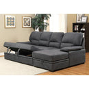 Furniture of America Alcester Stationary Faux Leather Sleeper Sectional CM6908BK-SET IMAGE 5