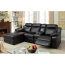  Furniture of America Hardy Manual Reclining Leather 2 pc Sectional CM6781BK-SECTIONAL IMAGE 1