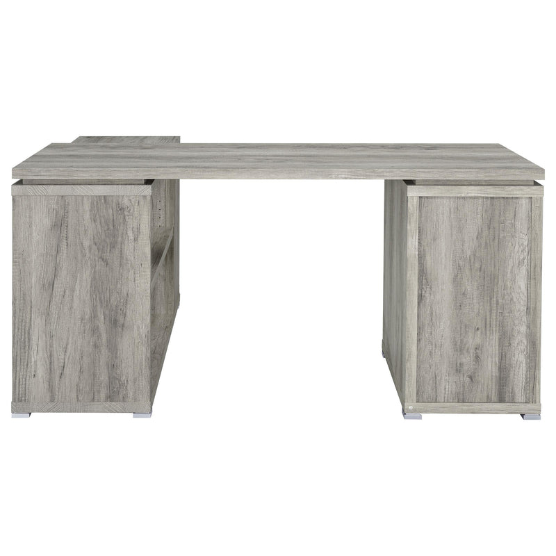 Coaster Furniture Yvette 801516 60-inch 3-Drawer L-Shape Computer Desk - Grey Driftwood IMAGE 7