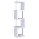  Coaster Furniture Baxter 801418 67-inch 4-shelf Bookshelf - White and Chrome IMAGE 3
